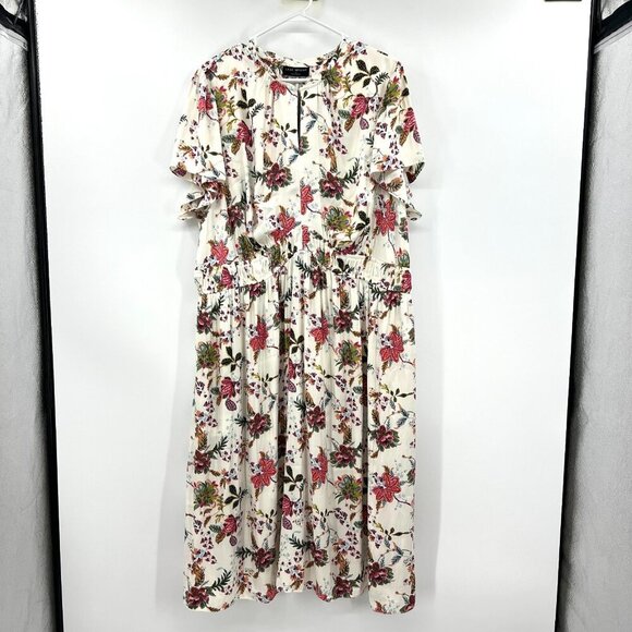Lane Bryant Dresses & Skirts - NWT Lane Bryant Floral Short Sleeve Midi Dress Women's Size 24
